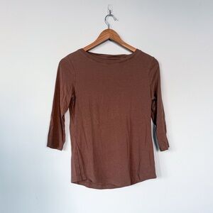 3/$20⚡️ Jones and Co Burnt Orange Brownish 3/4 Sleeve Crewneck Top Tee